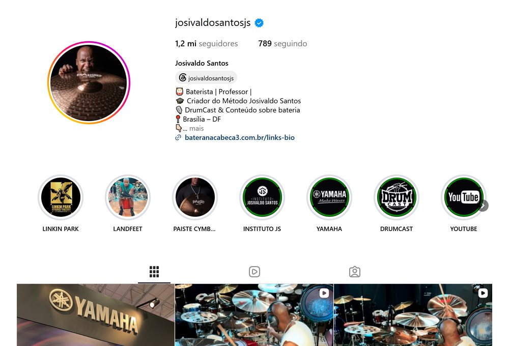 Página @josivaldosantosjs no Instagram