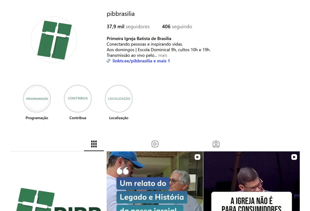 Página @pibbrasilia no Instagram